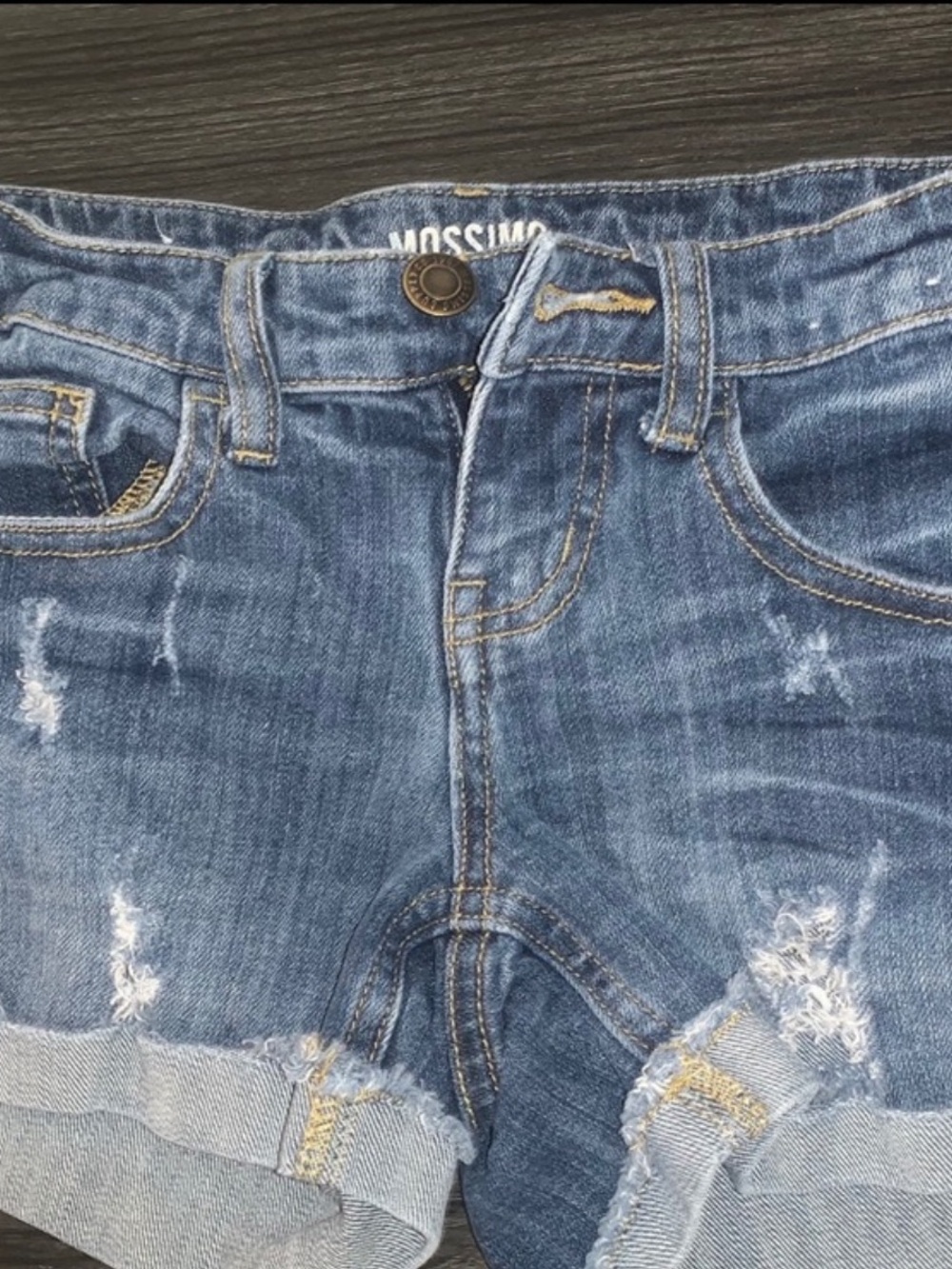 MOSSIMO SIZE 5 DISTRESSED BLUE JEAN SHORTS